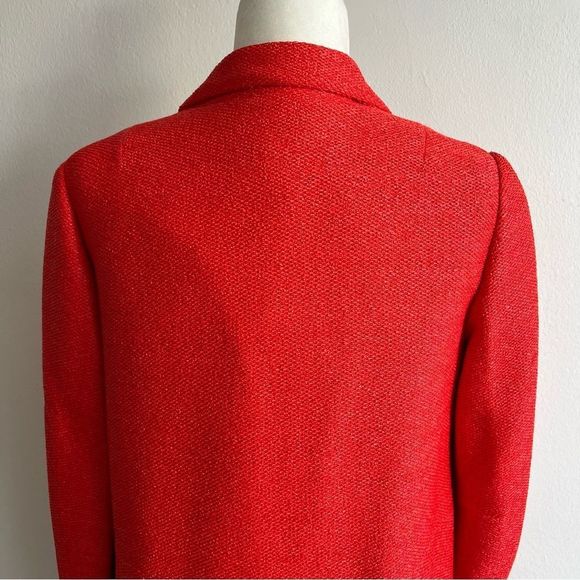 LIKE NEW Tory Burch Bright Orange 3/4 Coat - Picture 8 of 12